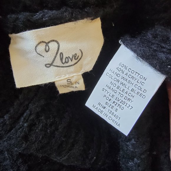 l love Black Open Shoulder Cable Knit Sweater - Picture 4 of 4